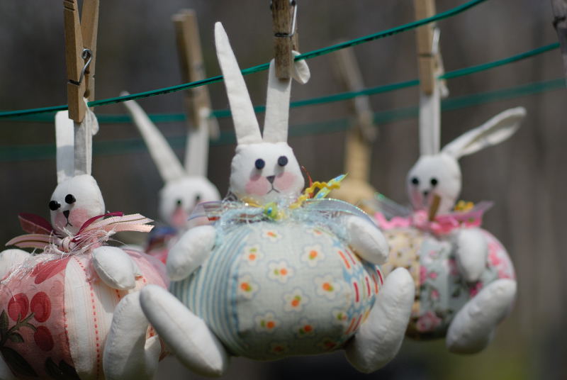 bunnies in love. Bunny Pincushions. Love