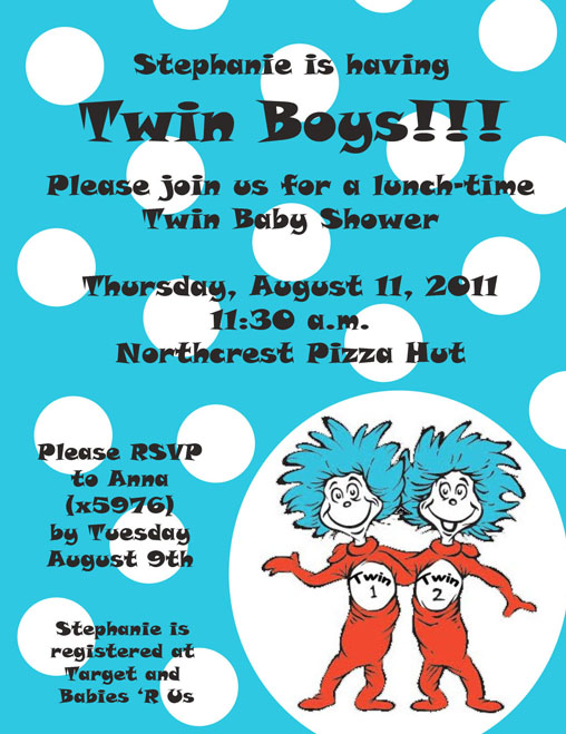 Thing 1 thing 2 baby 2024 shower invitations